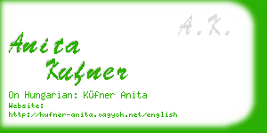 anita kufner business card